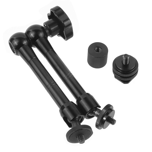 BGNING Friction Articulating Magic Arm Bracket 11Inch with Cold Shoe Connector 1/4  Screw for DSLR Camera LCD Monitor LED Light Holder