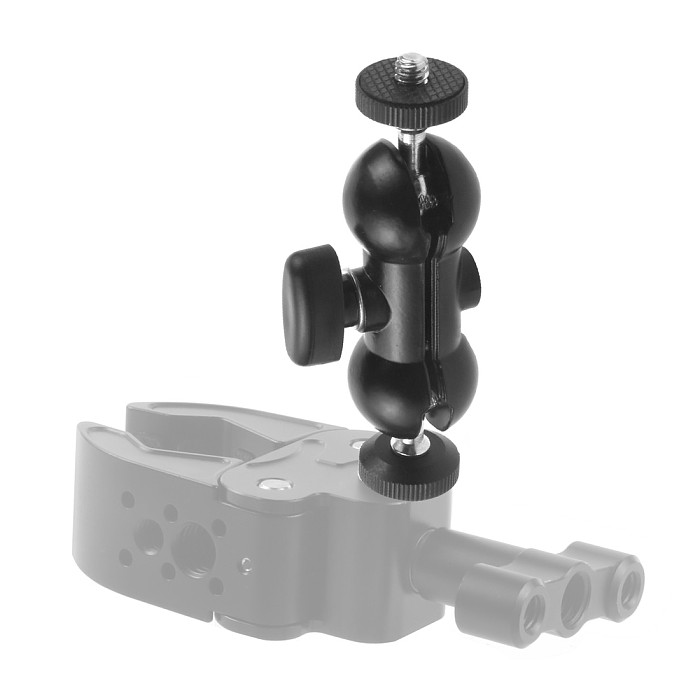 FEICHAO Metal Super Clamp with Double Ball Head Magic Arm Bracket 1/4'' 3/8'' Screw Hole for DSLR Camera Cage Rig Monitor LED Light Mic