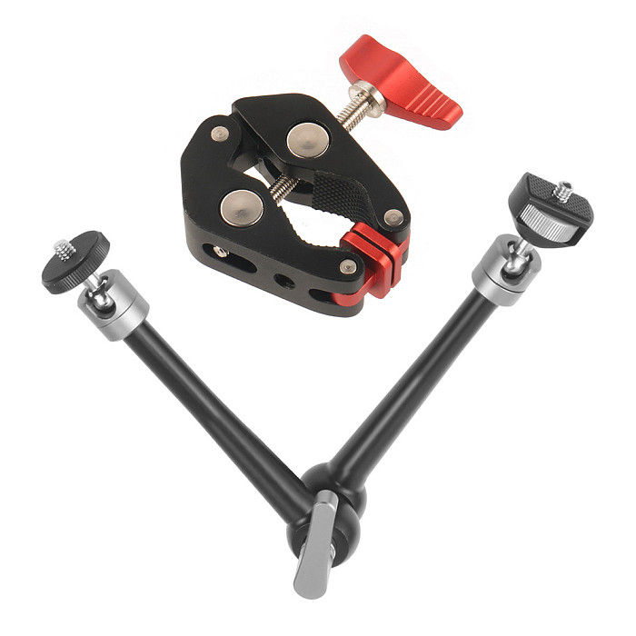 BGNing Super Clamp with 1/4  3/8  Thread 7 11 inch Magic Arm for DSLR Camera Cage Rig Holder Clip LCD Monitor Photography Accessories