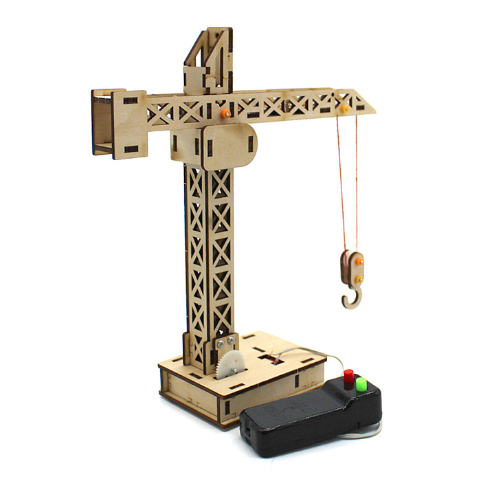 Creative Children's Toy Wood DIY Crafts Gifts Tower Crane Crane Model Material Package for Adults Children Educational Toys