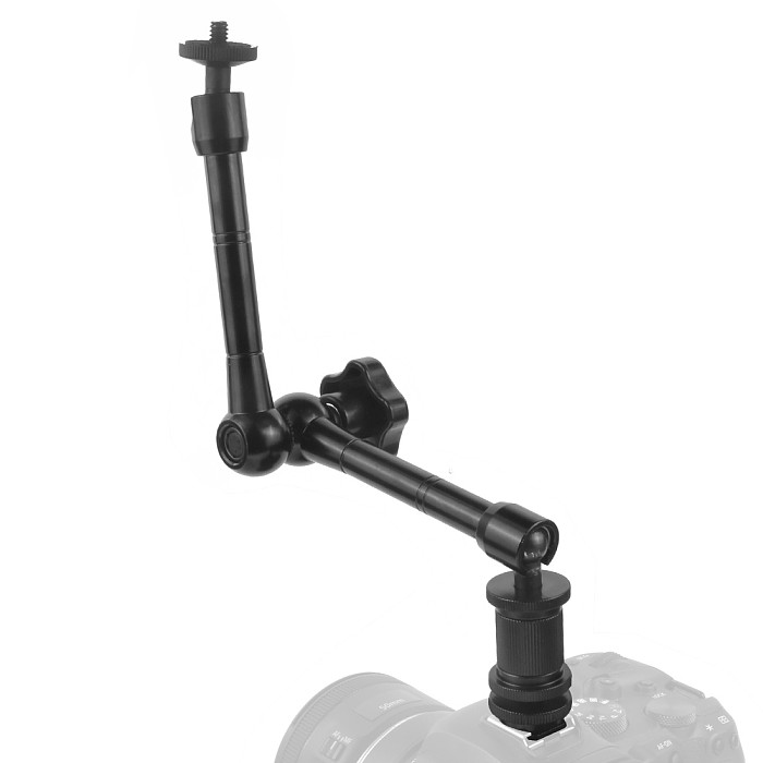 BGNING Friction Articulating Magic Arm Bracket 11Inch with Cold Shoe Connector 1/4  Screw for DSLR Camera LCD Monitor LED Light Holder