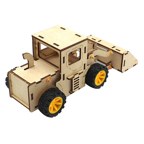 FEICHAO Students Kids DIY Forklift Car Model Physical Experiments Technology Toys for Wood DIY Create Painted Toys