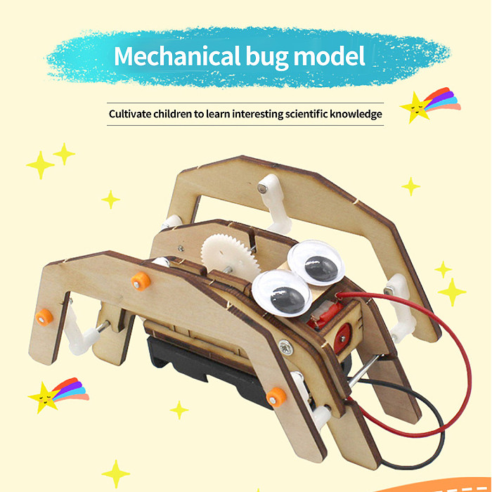Mechanical Insect Creative 3D Wooden Puzzle DIY Mechanical Kit Toy Assembly Game For Children