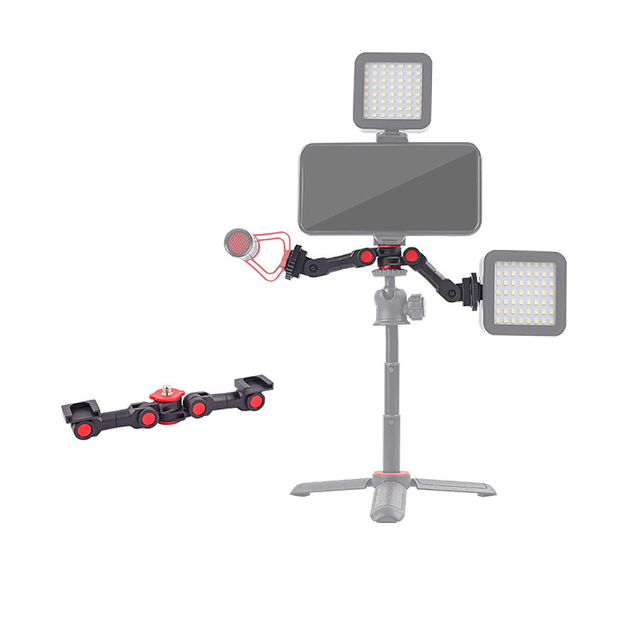 FEICHAO Super Magic Arm Adjustable Magic Articulated Arm with 1/4 Screw Dual Cold Shoe Mount for Monitor LED Light LCD Video DSLR Camera