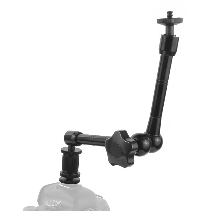 BGNING Friction Articulating Magic Arm Bracket 11Inch with Cold Shoe Connector 1/4  Screw for DSLR Camera LCD Monitor LED Light Holder