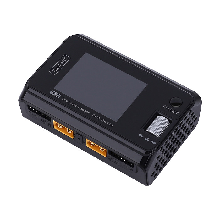 ToolkitRC M6D 500W 15A DC Dual Channel MINI Smart Charger Discharger For 1-6S Lipo Battery FPV Model Spare Part Replace M8