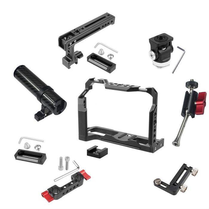 FEICHAO XT4 Camera Cage Aluminum Protective Full Cage for Fujifilm Fuji XT4 Cold Shoe Mount Rig Stabilizer Frame Handgrip Tripod