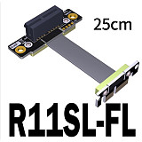 Dual 90Degree Right Angle PCIe 3.0 to x1 Extension Cable R11SL High Speed PCI Express Sound Riser Card Ribbon Extender 8G/bps