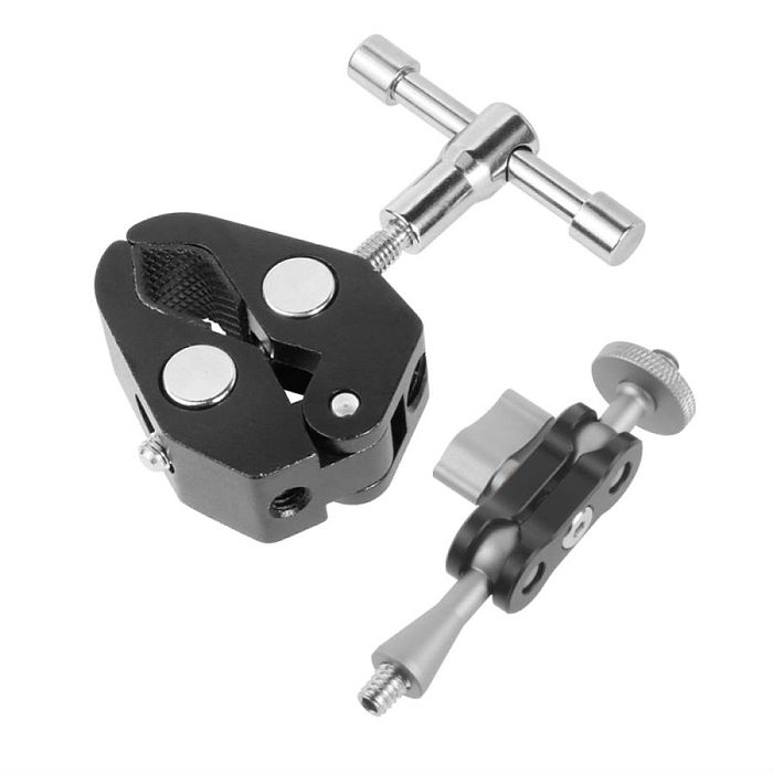 FEICHAO Tripod Magic Arm with Dual Ballhead Articulating 1/4'' Screw DSLR Camera Video Monitor Mount Adapter for Cage LED Light