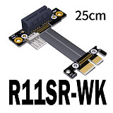 R11SF PCIe 3.0 x1 to x1 PCIE3.0 Extension Cable EMI Shielding 8G/bps High Speed PCI Express Riser Card Extender Ribbon Cable