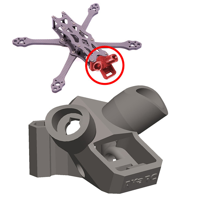 3D Printed TPU Antenna Mount ImpulseRC Apex HD Frame Kit Caddx FPV Polar Air Unit TBS Crossfire Immortal T V2 BN-180 / BN-220