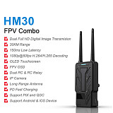 SIYI HM30 Full HD Digital Video Link Radio System Transmitter Remote Control OLED Touch Screen 1080p 60fps 150ms FPV OSD 30KM