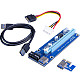 XT-XINTE Ver006 PCI-E Riser Card 006 PCIE 1X to 16X Extension Adapter 60CM USB 3.0 Cable SATA 4Pin Molex Power for Miner Mining