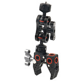 FEICHAO Super Clamp Crab Claw Dual Ball Head Mount Magic Arm 1/4 3/8 Adapter Articulating Friction for Camera Cage Rig Monitor Bracket