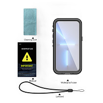 FCLUO Waterproof Case for Iphone 13 Pro Max Protector with Magnetic Ring Lanyard Strap Accessories Phone Protective Shell for iphone13