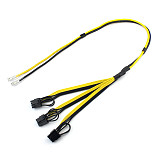 XT-XINTE Power Supply Cable Card 1 to 3 6Pin + 2pin Adapter Cable Cord with Jacket Main Line 12AWG+18AWG Sub Line for Mining BTC