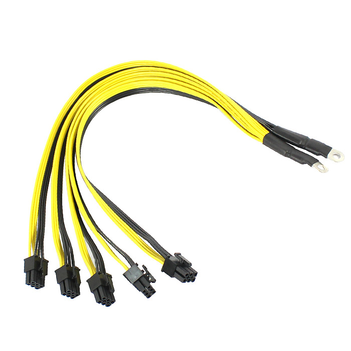 XT-XINTE 10x XT-XINTE 40cm BTC Miner Bitcoin Litecoin S7 S9 power supply to 5* PCI-E 6pin GPU Graphics Card Splitter Power Cable