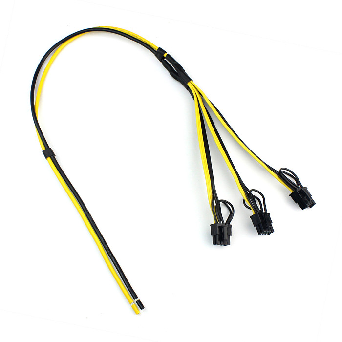 XT-XINTE 5/10 Pcs Power Supply Cable 1 to 3 6p+2p Miner Adapter Cable 8pin GPU Video Card Wire 12AWG+18AWG Cables for BTC Mining