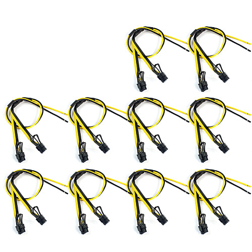 XT-XINTE 5/10Pcs Dual PCIe PCI-E Graphic Video Card 8pin 6+2pin DIY Splitter Power Cable Cord for Bitcoin Litecoin RIG Miner 12AWG+18AWG