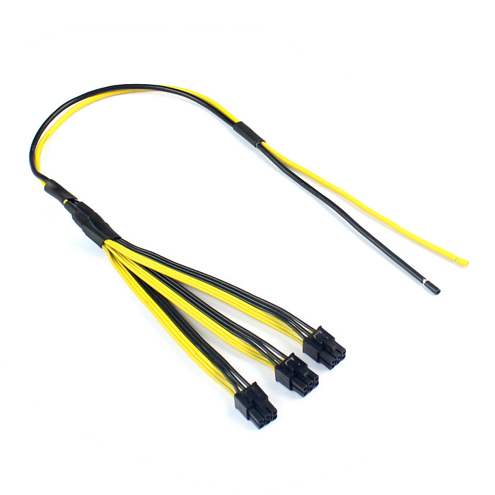 XT-XINTE 10Pcs S7/S9 to Triple 3X PCI-E PCIe PCI Express 6Pin Graphic Card Splitter Power Cable Cord for BTC miner Machine 12AWG+18AWG
