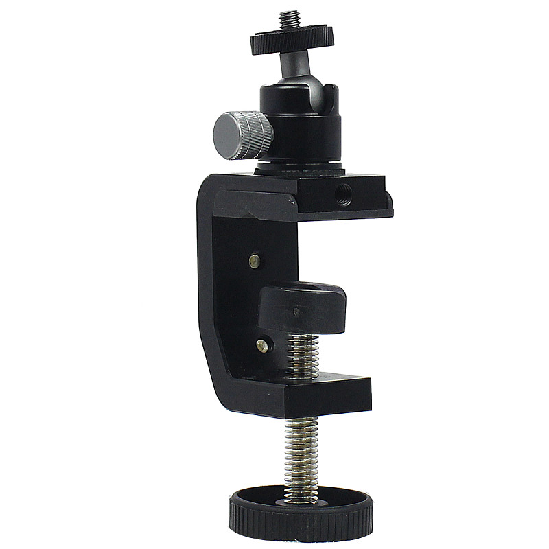BGNING Desktop C-style Camera Screw Clamp + 360 Rotatable Mini Ball Head 1/4 Universal Aluminum Alloy for GoPro Action Camera DSLR Smartphone  