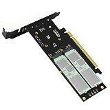 JEYI iHyper-M2X16 Hyper M.2 X16 NVME 2-disk array card PCIE 2pces 2280PCIE NVME cooling Heatsink 70*22*6MM for NVME*4 RAID