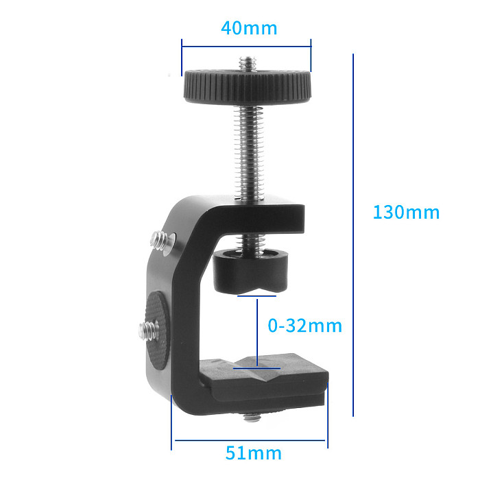 BGNING Desktop C-style Camera Screw Clamp + 360 Rotatable Mini Ball Head 1/4 Universal Aluminum Alloy for GoPro Action Camera DSLR Smartphone  