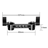 FEICHAO Clamp Double-Hole Pipe Connector Knob Quick Release Plate Assembly 1/4 3/8 Thread for 15mm Rail Rod Clamp Tripod Photo Studio Accessories
