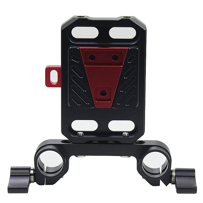 FEICHAO Clamp Double-Hole Pipe Connector Knob Quick Release Plate Assembly 1/4 3/8 Thread for 15mm Rail Rod Clamp Tripod Photo Studio Accessories