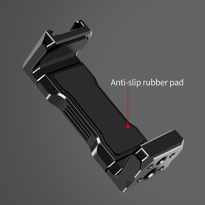 FEICHAO Cold Shoe Phone Clip with 1/4 3/8 Thread Arri Hole Phone Holder For Microphone Fill Light For 57-84mm Smartphone Vlogging Clamp