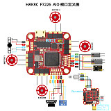 HAKRC F7226 AIO Flight Controller Built-in 40A ESC STM32F722RET6 MPU6000 AT7456E OSD Barometer 5V/3A BEC Dual USB FPV Drone