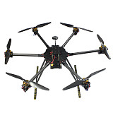 QWinOut 850mm Six-axls UAV Aircraft Aerial Drone Kit Unassembled PX4 Flight Controller AT10II Transmitter GPS FPV Monitor 380KV Motor