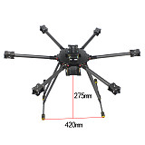 QWinOut T850 Six-axls UAV Aircraft FPV Aerial Drone Kit Unassembled 850mm PX4 Flight Controller AT10II Transmitter GPS 1555 Propeller Gimbal Mount