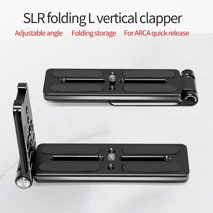 Universal Multi-function Tripod Quick Release Plate SLR Camera Photography Foldable Vertical L-shaped Board 38mm for ARCA