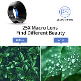2 in 1 Phone Camera Lens kit 130 Degree Super Wide-angle Lens & 25X Macro Lens HD Camera Lens with Fixing Clip for Smartphones