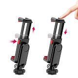 360 Degree Rotatable Phone Mount Holder Tripod With 2 Cold Shoe Mount For Microphone Fill Light Monitor Mount Phone Clamp Clip