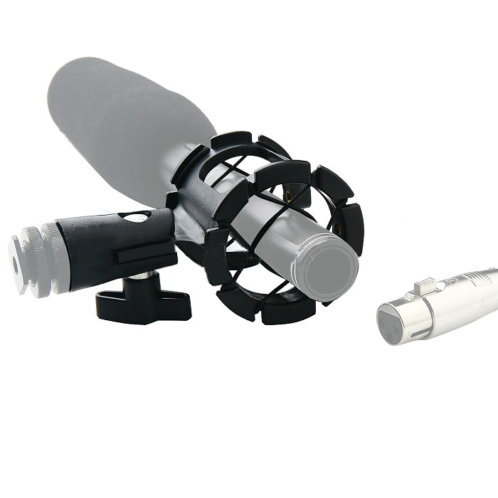 Microphone Shock Mount Condenser Microphone Shock Mount Clip Mic Holder Stand with 5/8  Thread for Camera Shoes and Boompoles
