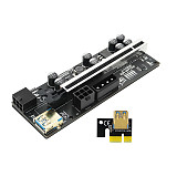 XT-XINTE Version 010-X PCIE Riser 1x to 16x Graphic Extension with flash LED for Bitcoin GPU Mining Powered Riser Adapter Card 