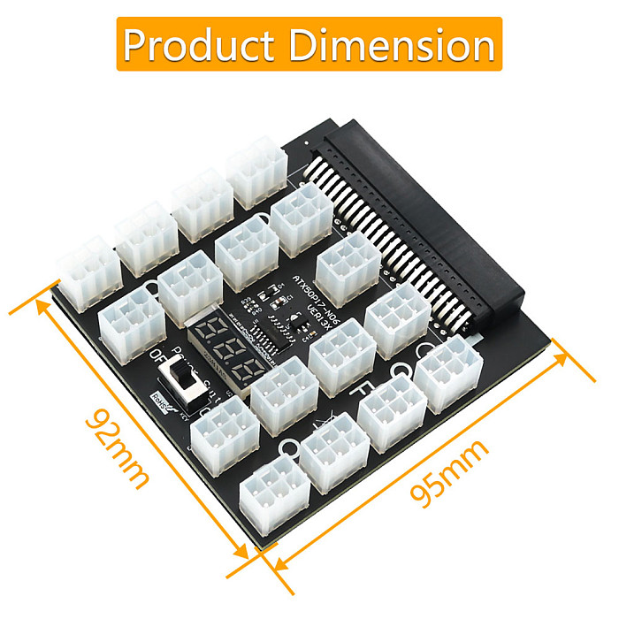 XT-XINTE Upgrade Version ATX 17x 6Pin Power Supply Breakout Board Adapter Converter 12V for Ethereum BTC Mining
