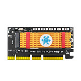XT-XINTE M.2 nvme SSD to PCI-E 4X/8X/16X adapter aluminum M.2 SSD Heatsink and Screw driver 3528 Colorful flash LED