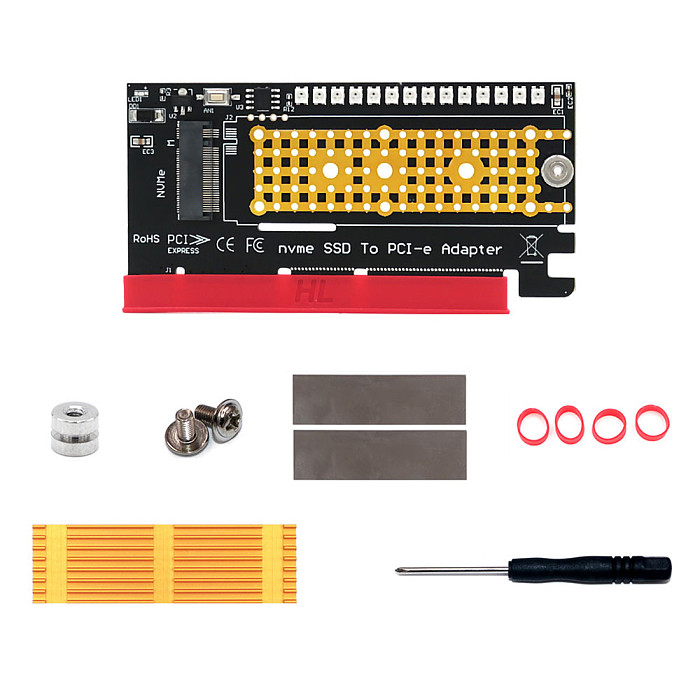 XT-XINTE M.2 nvme SSD to PCI-E 4X/8X/16X adapter Hard Drive aluminum M2 Screw M.2 SSD Heatsink