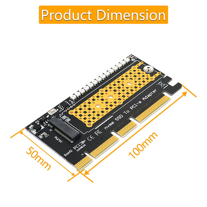 XT-XINTE M.2 nvme SSD to PCI-E 4X/8X/16X Adapter Screw Driver 3528 Colorful flash LED