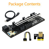 XT-XINTE Version 010-X PCIE Riser 1x to 16x Graphic Extension with flash LED for Bitcoin GPU Mining Powered Riser Adapter Card 