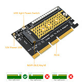 XT-XINTE M.2 nvme SSD to PCI-E 4X/8X/16X Adapter Screw Driver 3528 Colorful flash LED