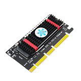 XT-XINTE M.2 nvme SSD to PCI-E 4X/8X/16X adapter with black aluminum heatsink and 3528 Colorful flash LED