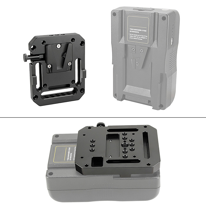 BGNing Mini V-Lock Female Quick Release Mount Adapter With VESA Mount & ARRI Locating Pins For DSLR Camera Battery Accessories