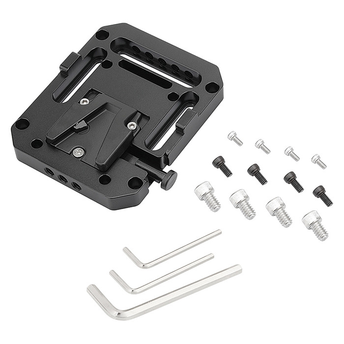 BGNing Mini V-Lock Female Quick Release Mount Adapter With VESA Mount & ARRI Locating Pins For DSLR Camera Battery Accessories