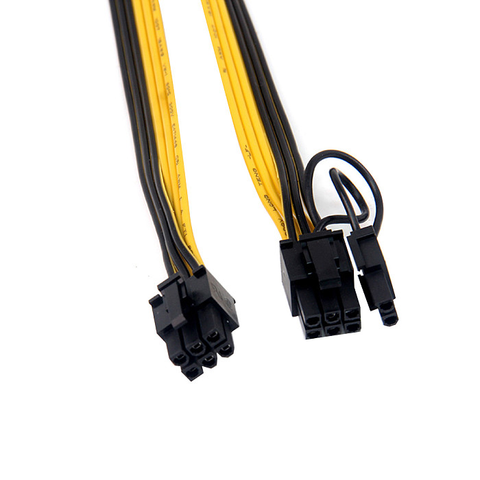 6Pcs XT-XINTE 18AWG PCI-E 6-pin To 8(6+2)PIN Power Splitter Cable Graphics Card PCIE PCI Express 6Pin To 8P Power Adapter Cable