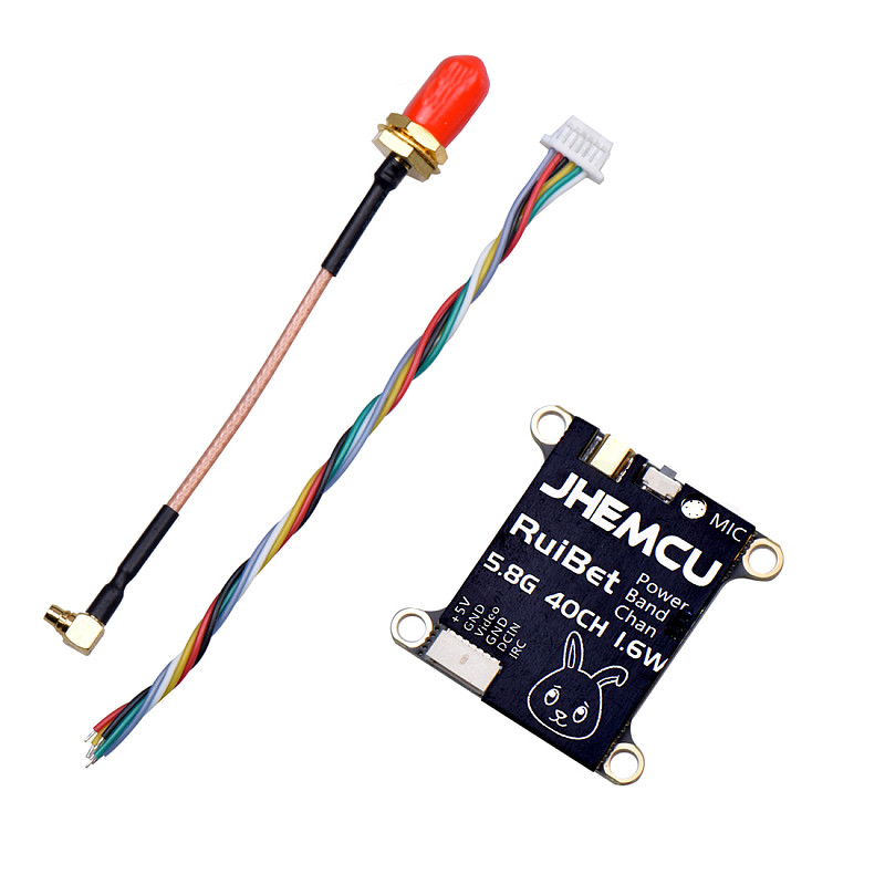 JHEMCU RuiBet Tran-3016W VTX 5.8GHz 40CH 1.6W Built-in Microphone PIT/25/200/400/800/1600MW Adjustable For FPV Drone Quadcopter