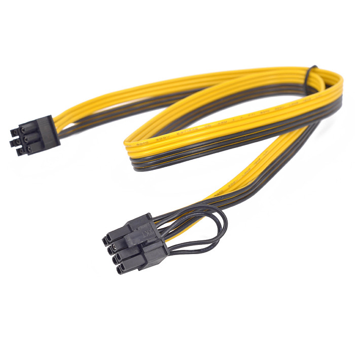 6Pcs XT-XINTE 18AWG PCI-E 6-pin To 8(6+2)PIN Power Splitter Cable Graphics Card PCIE PCI Express 6Pin To 8P Power Adapter Cable
